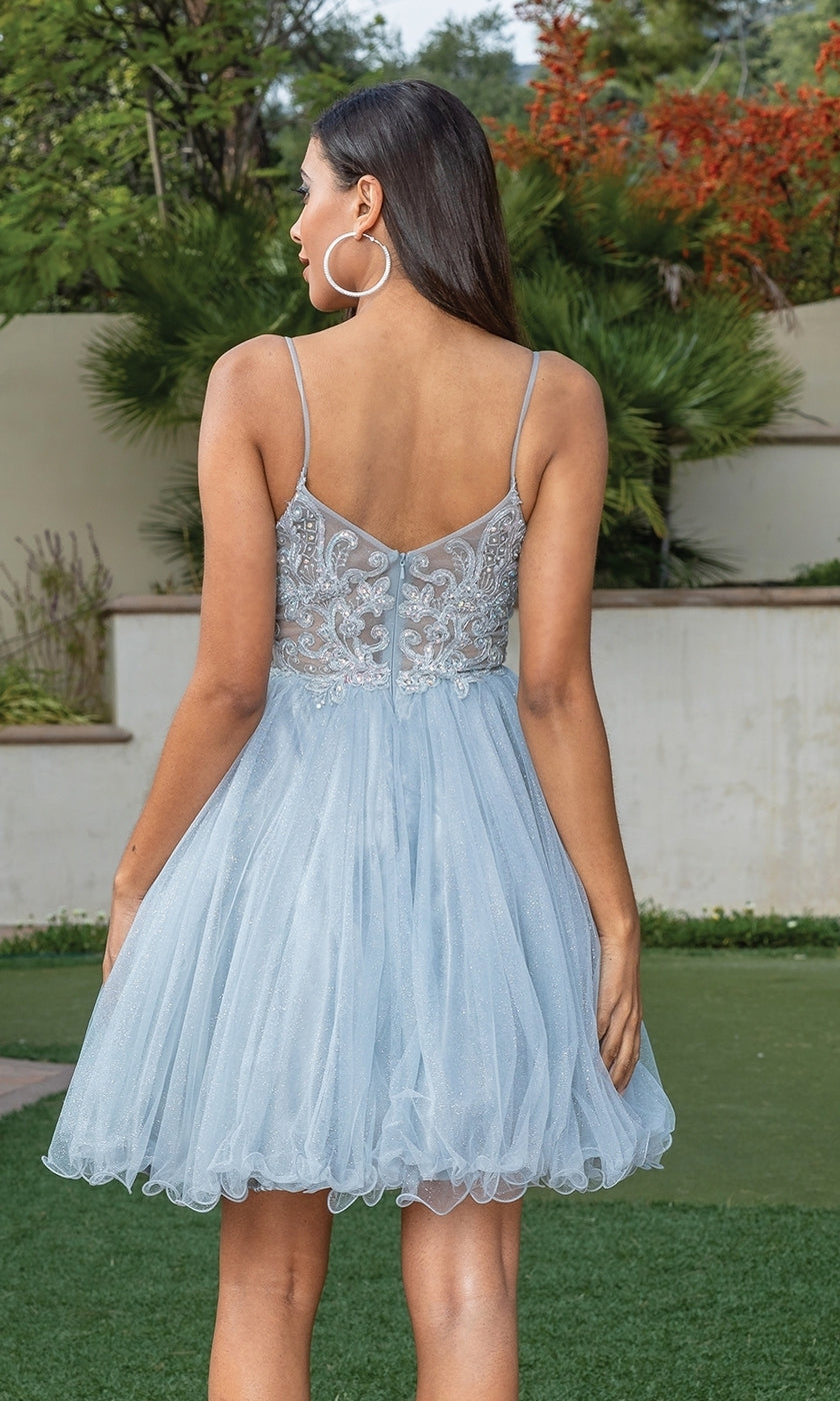 Short Babydoll Homecoming Dress with Beading Rose Gold / 3XLarge Short Babydoll Homecoming Dress with Beading Rose Gold / 3XLarge