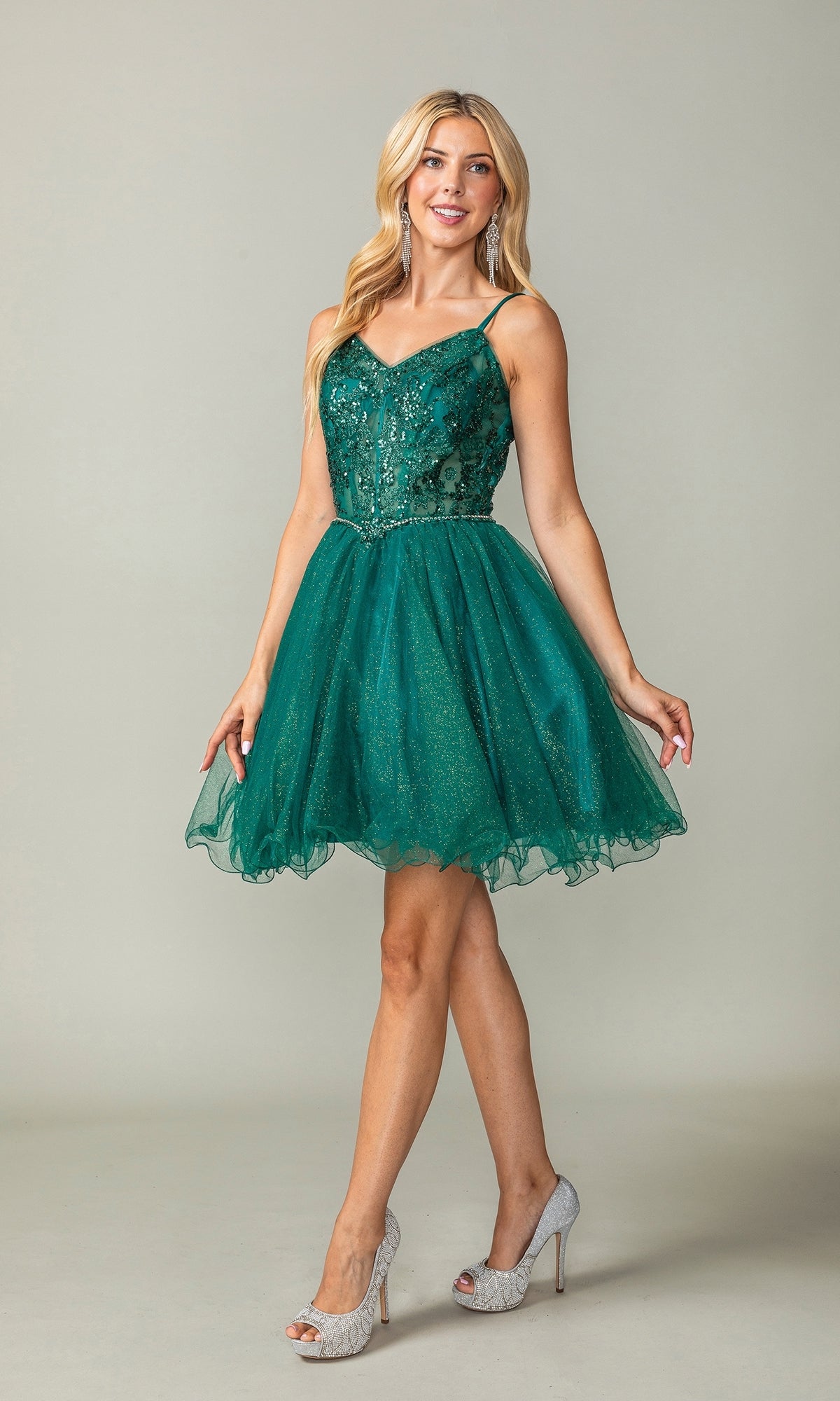 Sheer-Corset Short Babydoll Homecoming Dress 3337