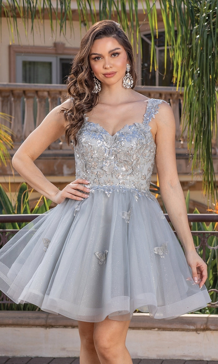 Embroidered Short Prom Dress 3338