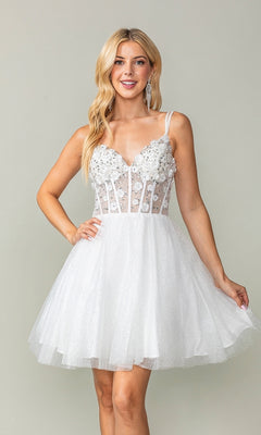 Glitter Homecoming Dress with Strappy Open Back– PromGirl