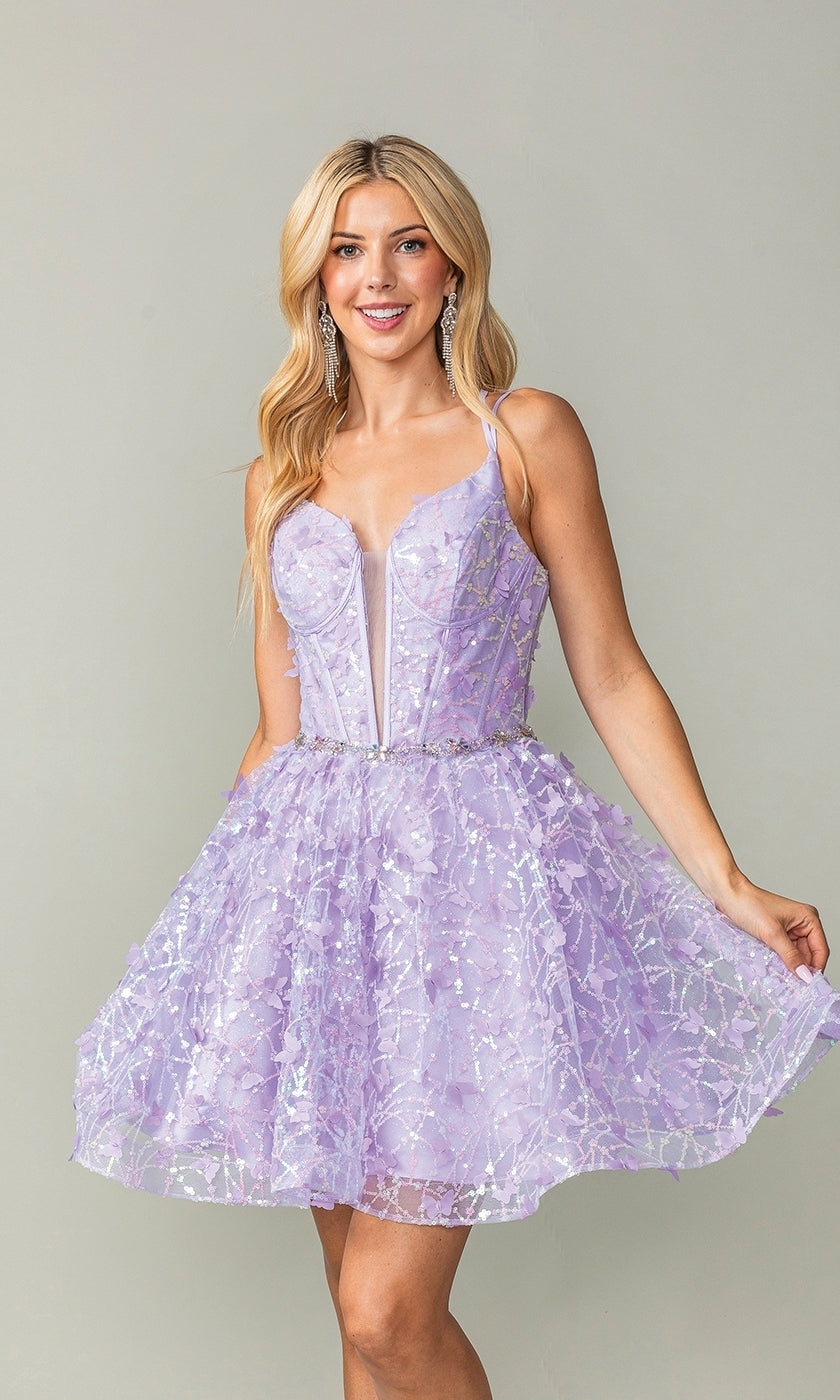 Lawrncedw 3D Butterflies Homecoming Dress – Short, Sweet & Perfect For Prom, Graduation & Party Nights