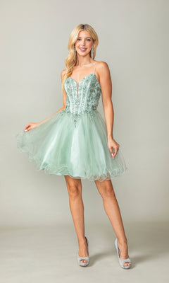 green emerald velvet dress Ladivine by Cinderella Divine CD0213 2X / Champagne main image 0