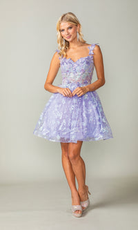 3D Butterfly Short Prom Dress 3361