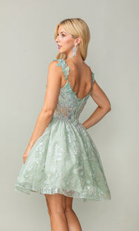 3D Butterfly Short Prom Dress 3361