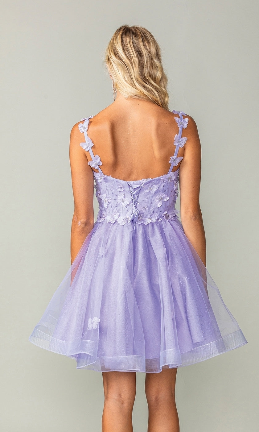 Short A-Line Homecoming Dress with Butterflies Blush / Medium Short A-Line Homecoming Dress with Butterflies Blush / Medium
