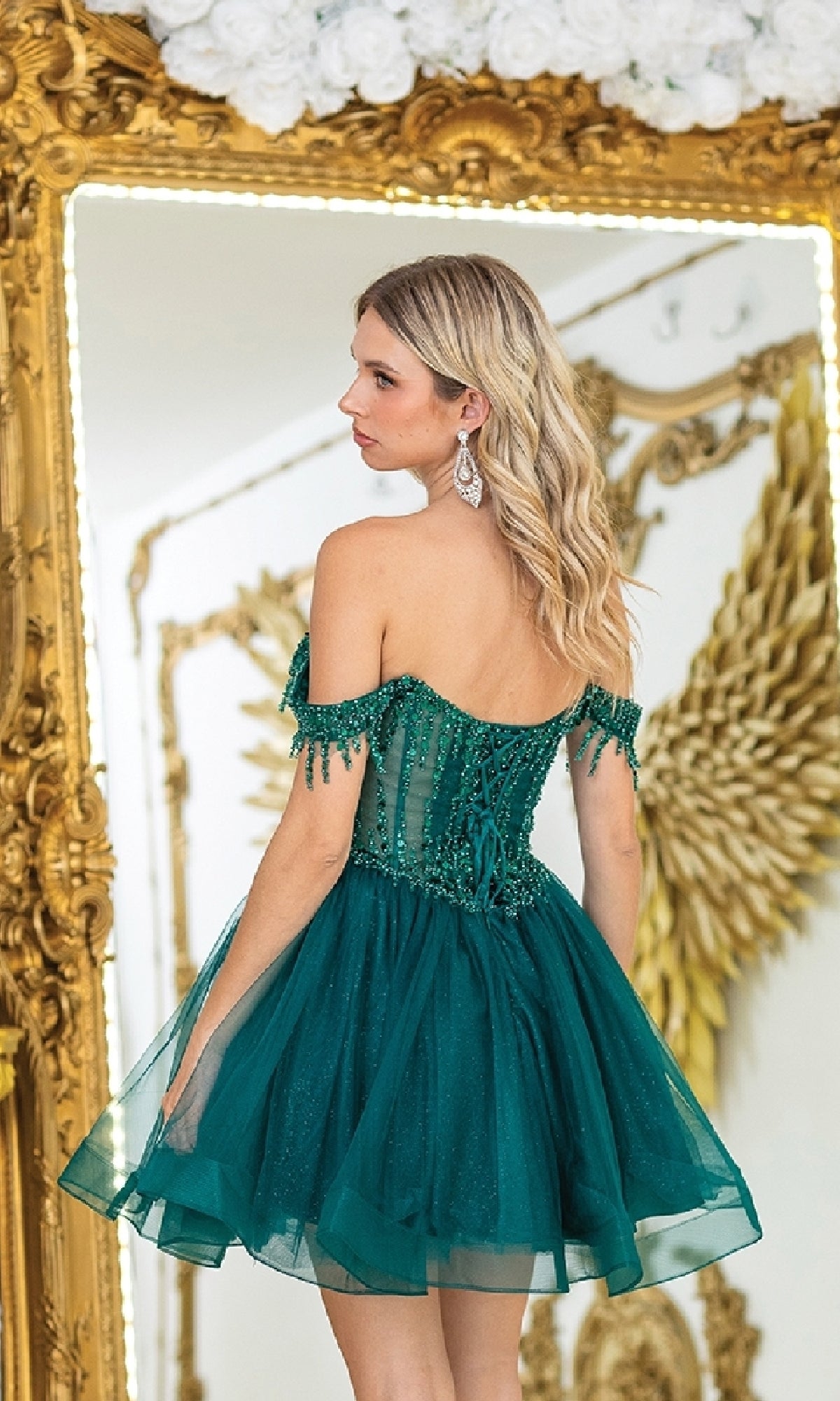 Short Glitter Babydoll Prom Dress: Dancing Queen 3405