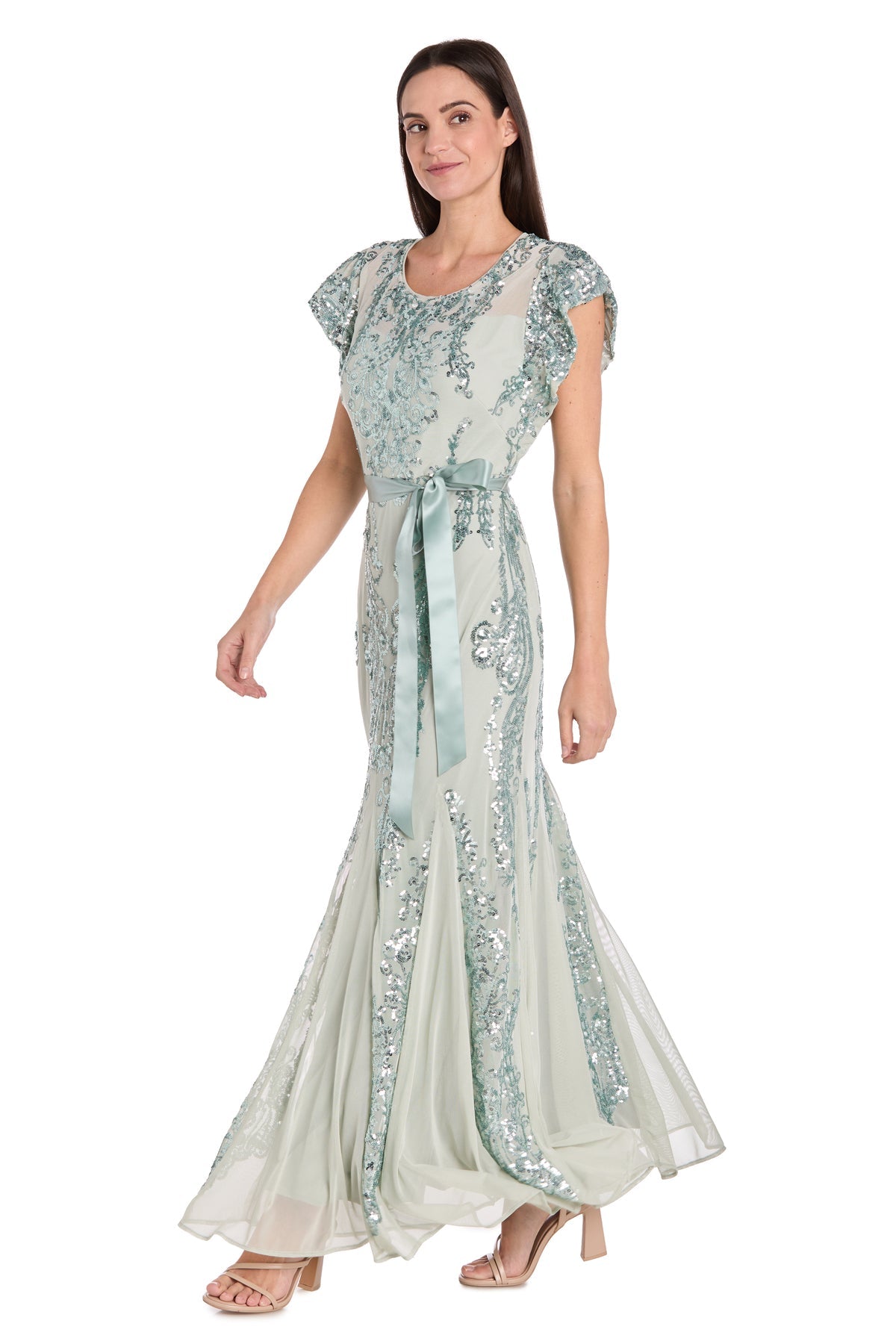 formal & gown petite dresses Petite Long Sage Formal Dress: R&M Richards 3465P Sage / 4P