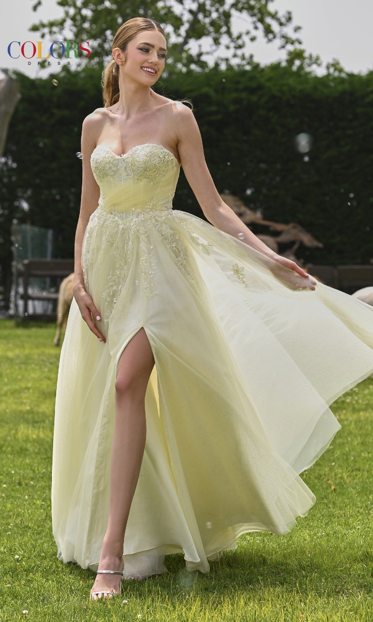 Strapless Glitter Prom Ball Gown: Colors Dress 3473