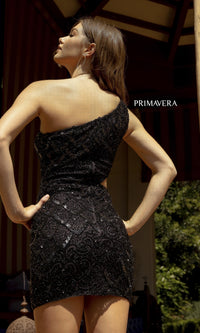 One-Shoulder Short Sequin Beaded Party Dress 3504D