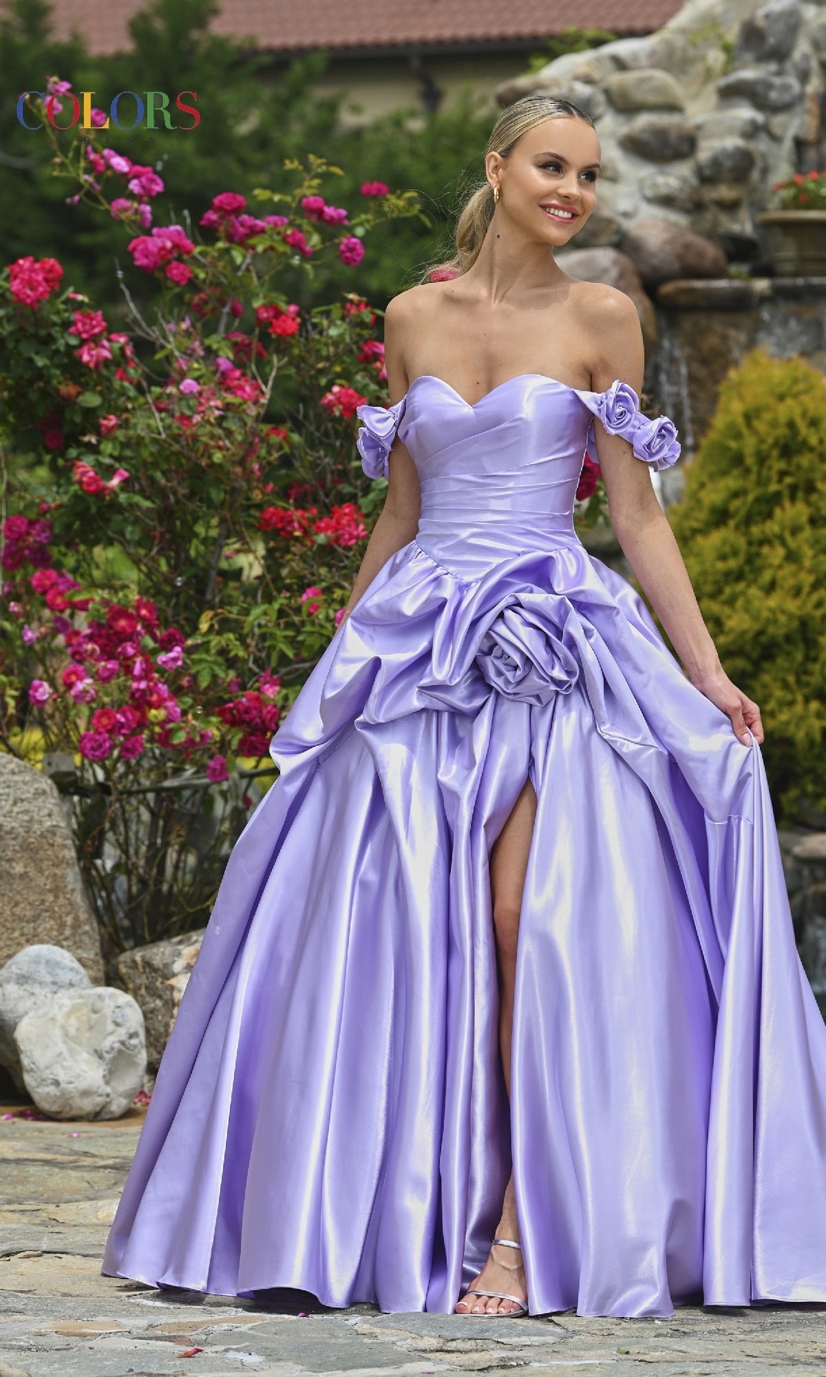Off-the-Shoulder Prom Ball Gown: Colors Dress 3521 Lilac / 0 Off-the-Shoulder Prom Ball Gown: Colors Dress 3521 Lilac / 0