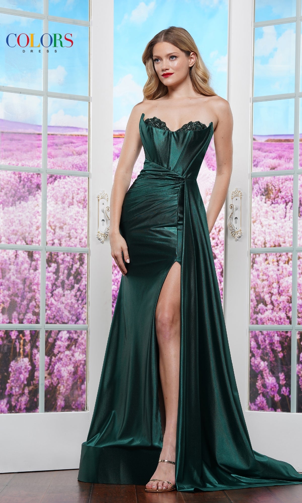 Strapless Floor-Length Prom Dress: Colors Dress 3525