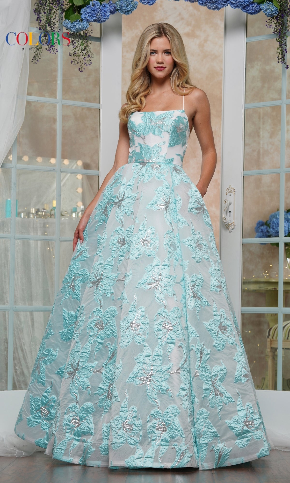 Long Print Prom Ball Gown: Colors Dress 3527