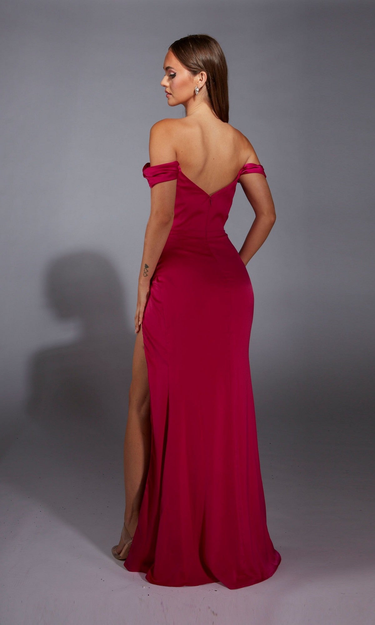 aerie off the shoulder maxi dress Aerie Couture 361 Long Prom Dress Fuchsia / 6