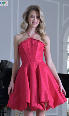 Short Halter Homecoming Dress with Bubble Skirt PromGirl Short Halter Homecoming Dress with Bubble Skirt PromGirl