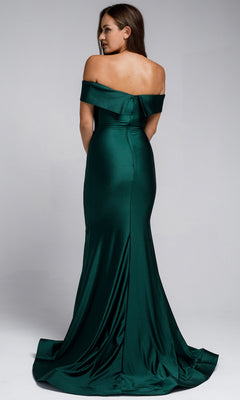 Off-Shoulder Sleek Simple Long Prom Dress