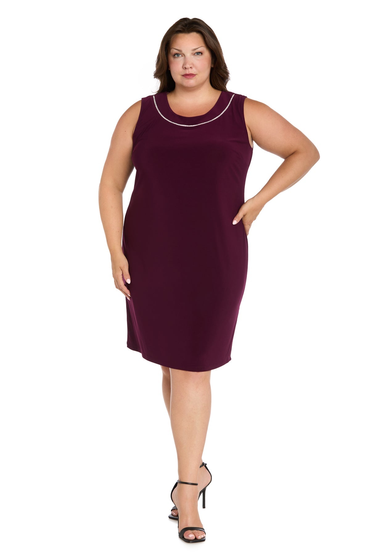 plus size cocktail dresses with jackets Short Plus-Size Jacket Party Dress: R&M Richards 3747W Merlot / 14W Color:Camel neckline:square neck Illusion Long Sleeves Dusty Complementing the dress is