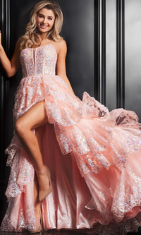 Jovani Long Ruffled Prom Ball Gown 38144