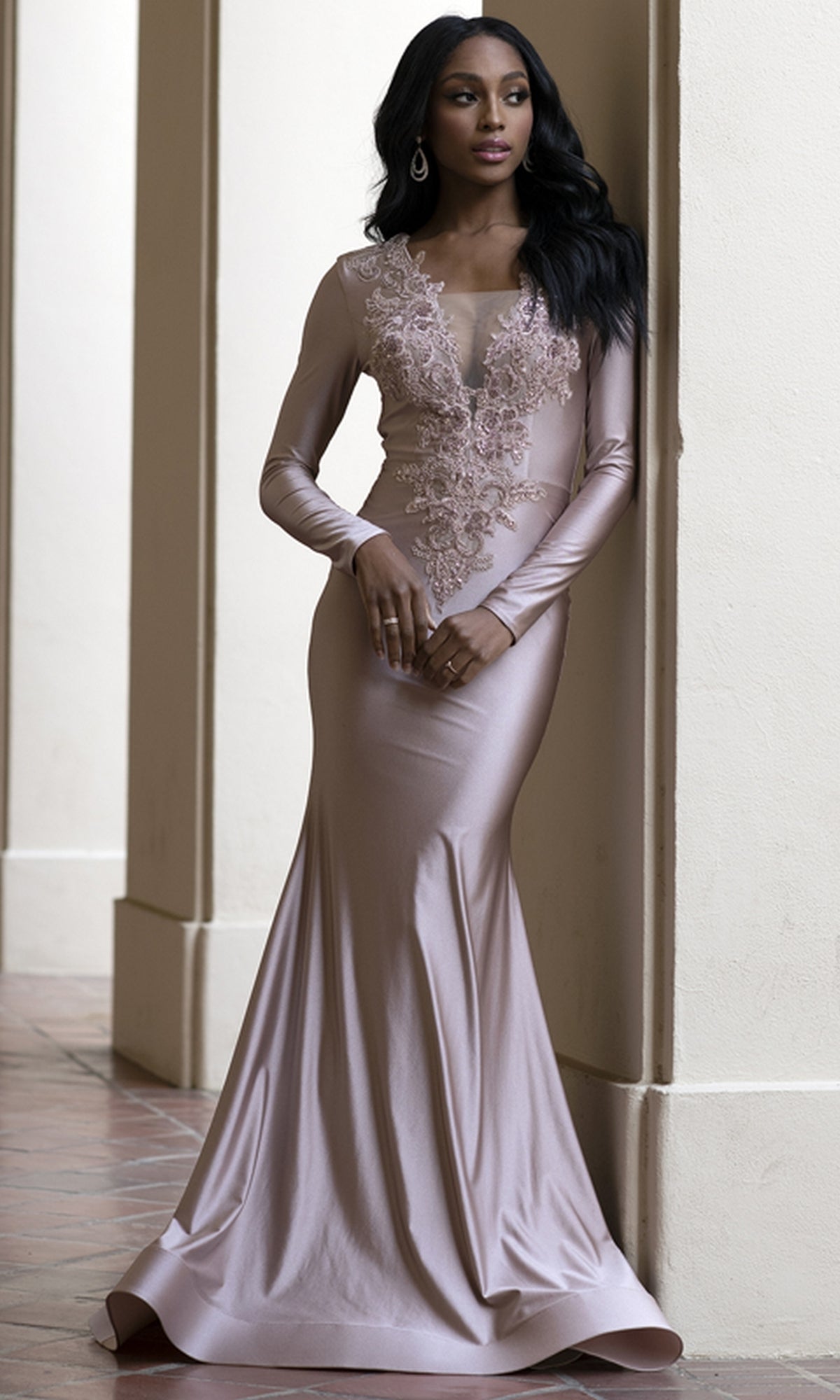 sachin and babi light blue dress Long Sleeve Formal Dresses
