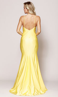 V-Neck Long Prom Dress with Open Back