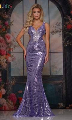 Colors Dress 3872 Long Prom Dress Lavender / 6