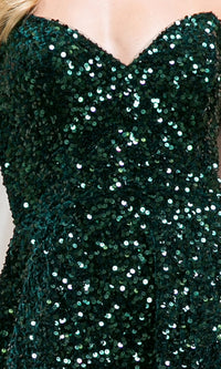 Short Sequin Strapless A-Line Prom Dress 395S