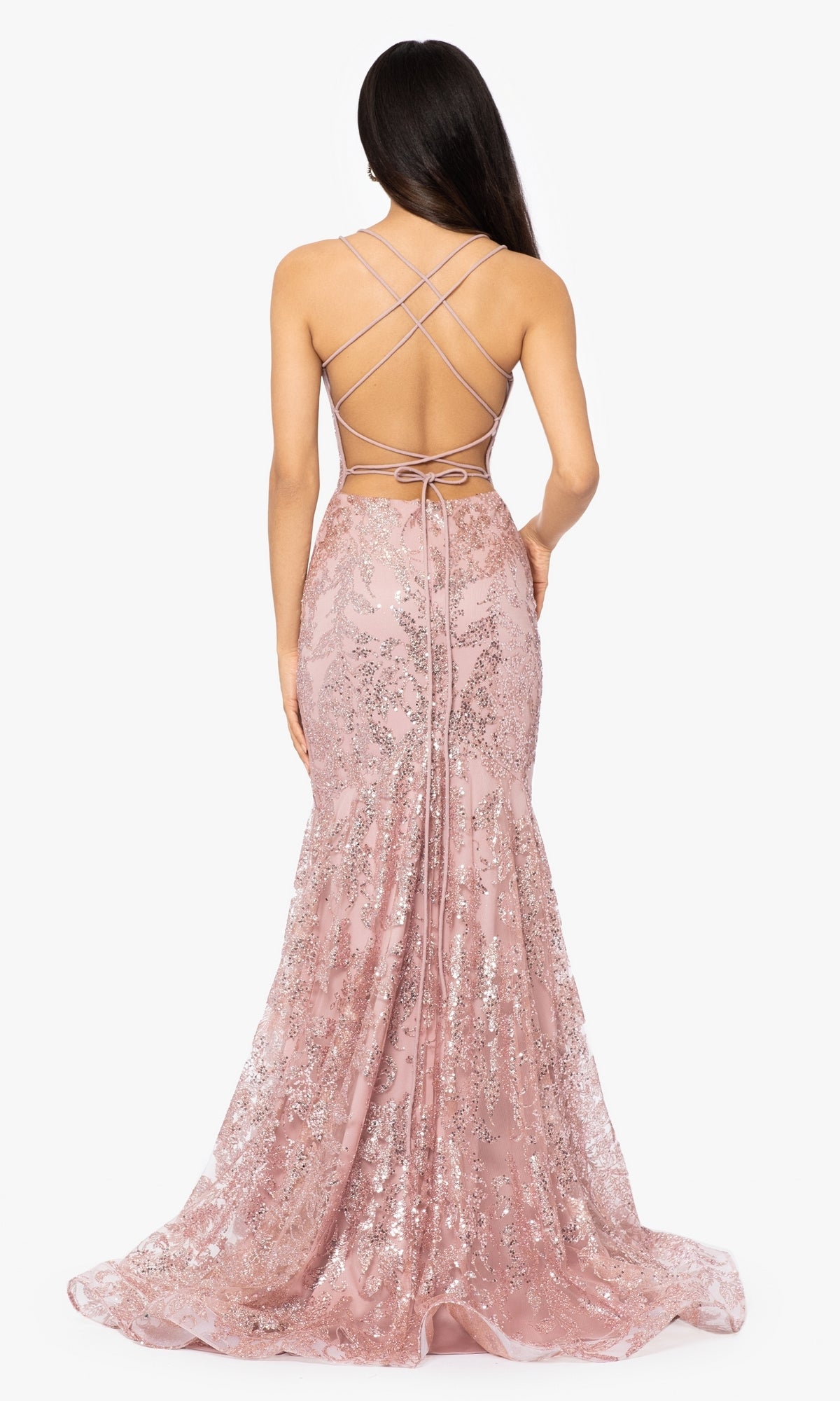 Long Glitter Prom Dress: Blondie Nites 3960BN