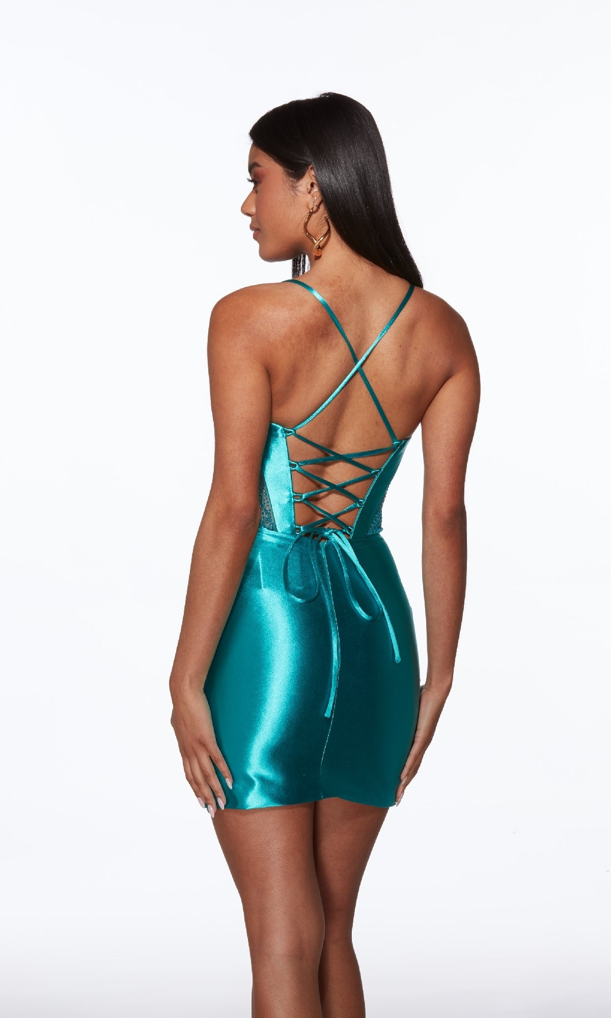 Short Bodycon Corset Hoco Dress: Alyce 40018