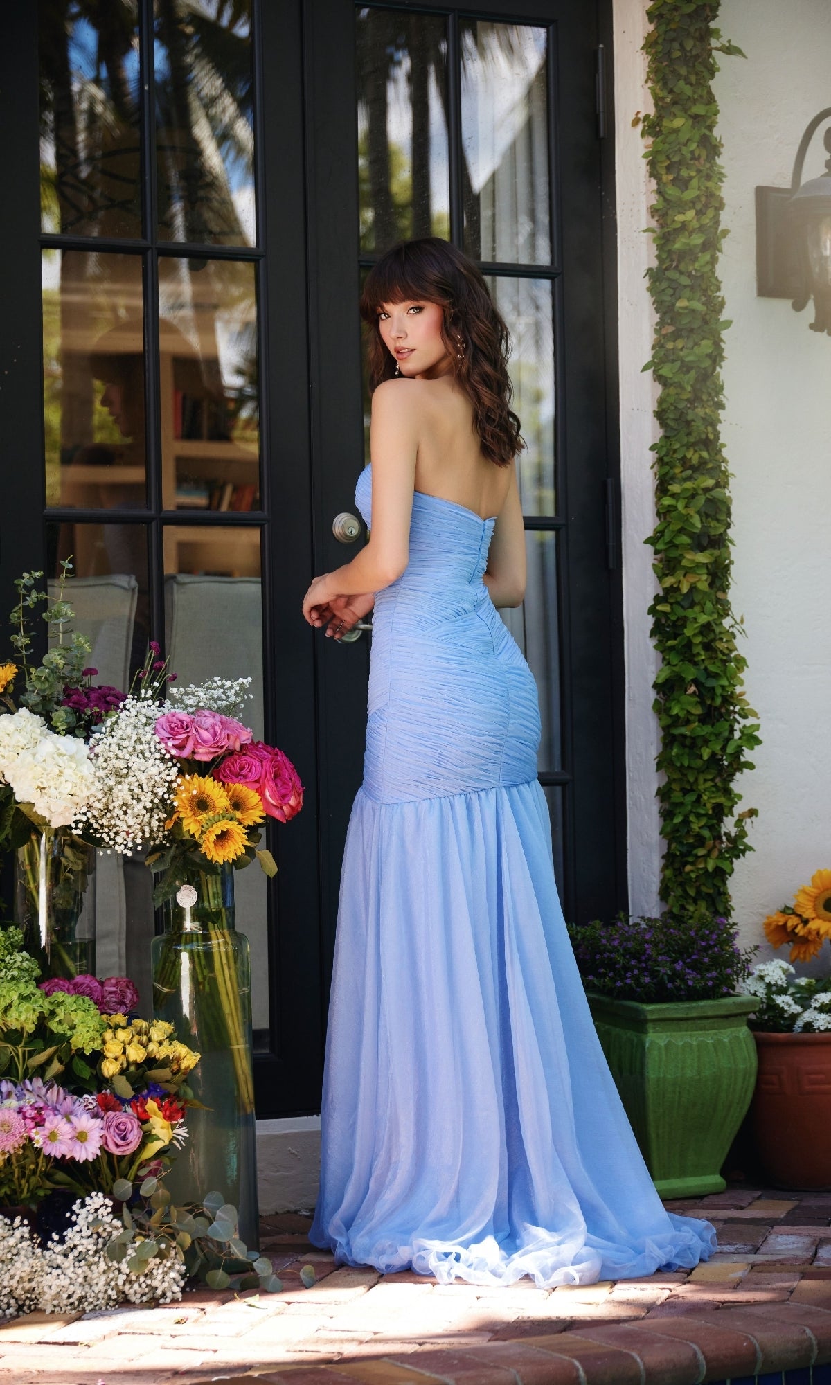 chinese dress ladies Strapless Ruched Jersey Mermaid Maxi Dress Red / Small