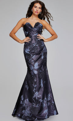 Jovani 40309 Long Formal Dress Grey Multi / 14 Jovani 40309 Long Formal Dress Grey Multi / 14