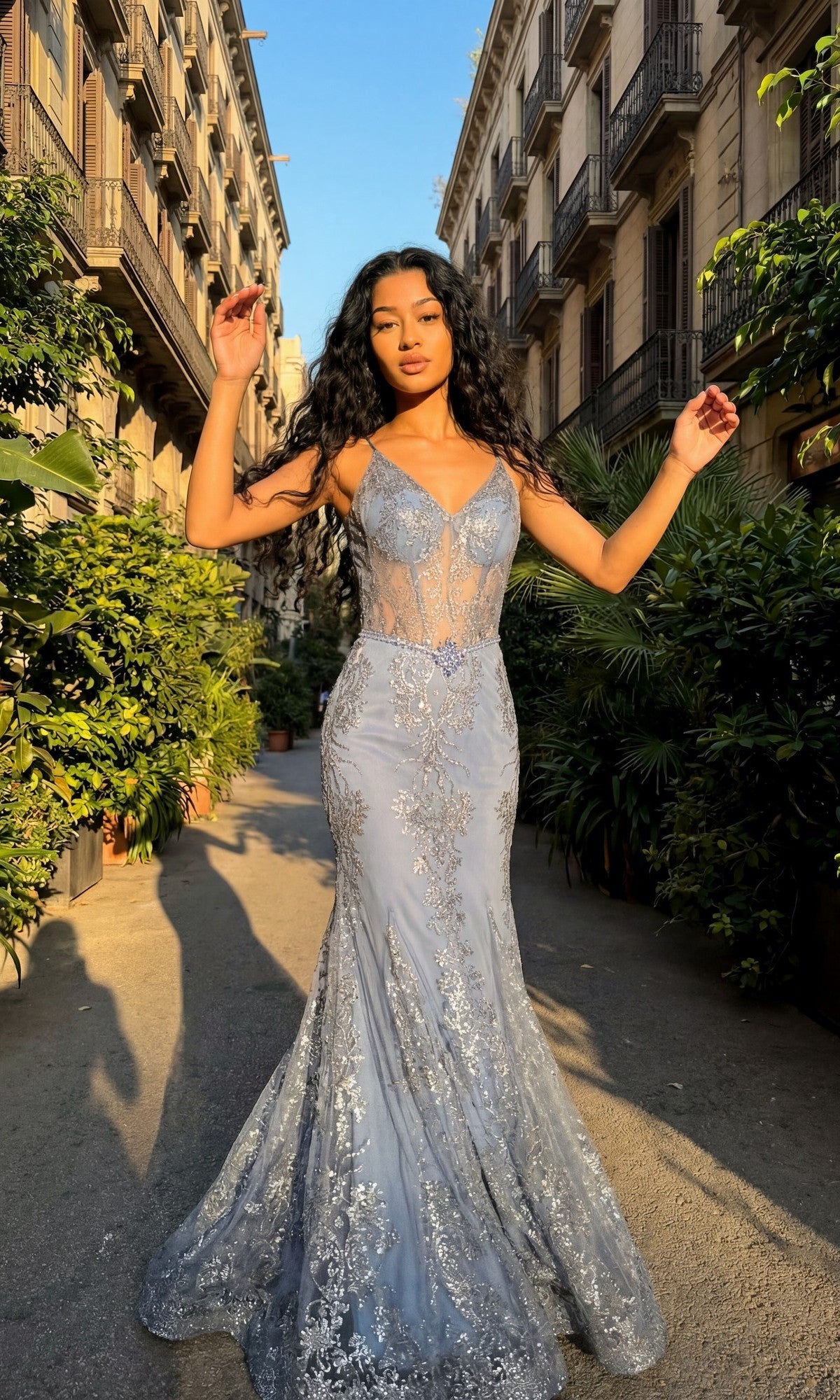 shimmer mermaid dress Sparkly Long Prom with Sheer Corset Smokey Blue / XSmall KissProm White Mermaid Boho so it is a Tulle Prom Dress Options:Dressings: OptiLock Nonadhesive Super Absorbent Wound Dressings, 6.5