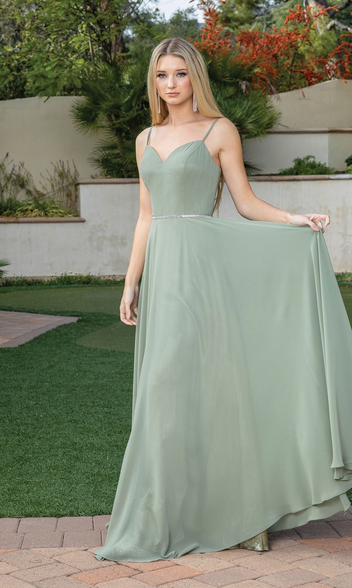 Simple Long A-Line Prom Dress with Corset Back