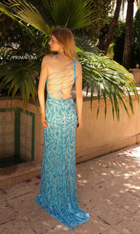 Primavera Sequin-Print Long Prom Dress 4191