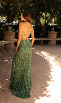 Primavera Sequin-Print Long Prom Dress 4191