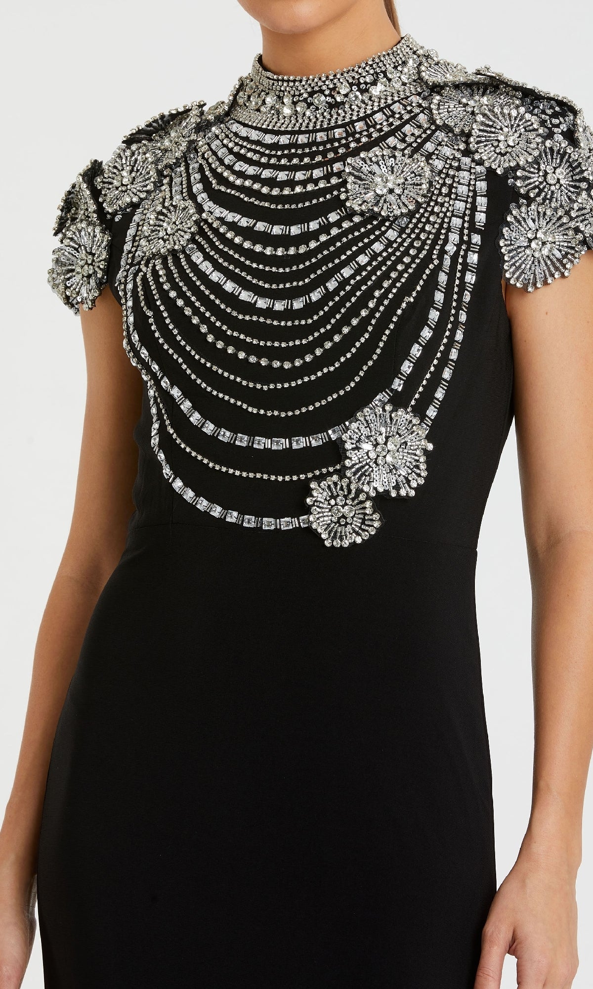 Beaded Long Black Formal Dress: Mac Duggal 42055