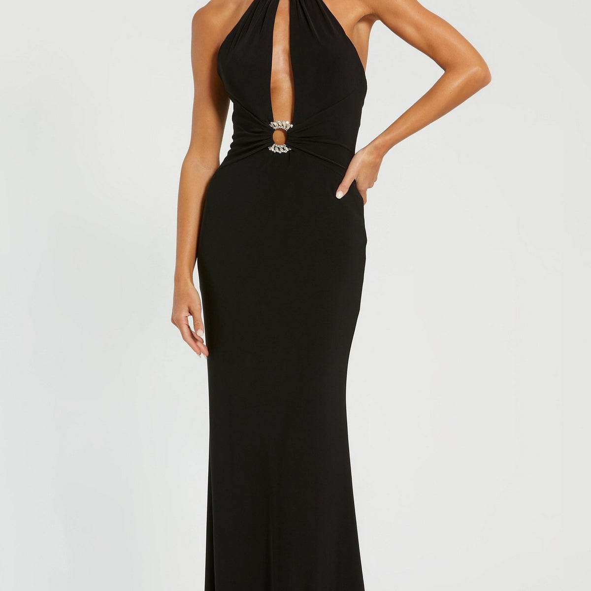 関税送料込【MAC DUGGAL】ロング ドレス ティアード ブラック/BE 関税送料込【MAC DUGGAL】ロング ドレス ティアード ブラック