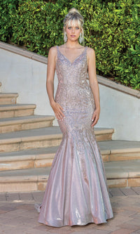 Long Embellished Mermaid Prom Dress 4249