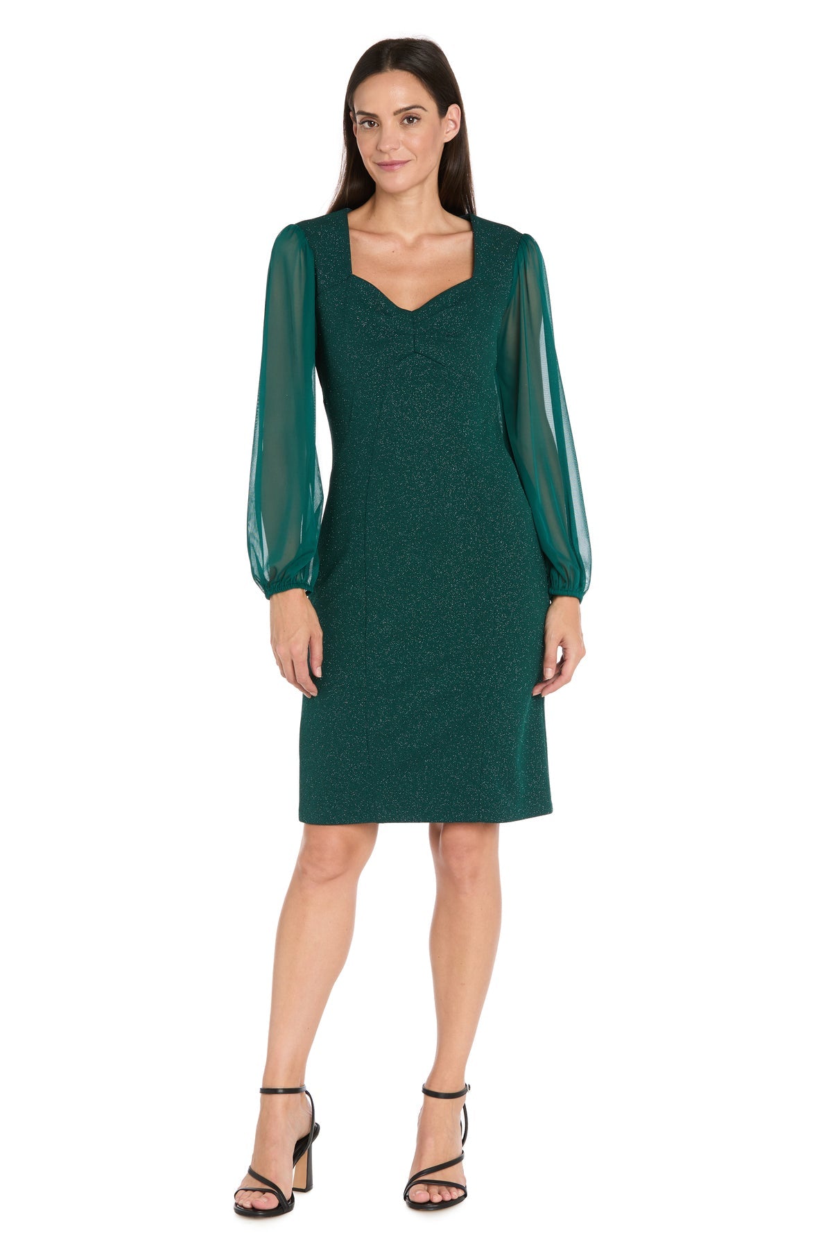 knee length dresses for ladies Green Off Shoulder Ruched Long Sleeve Midi Dress – PinkBlush main image 0