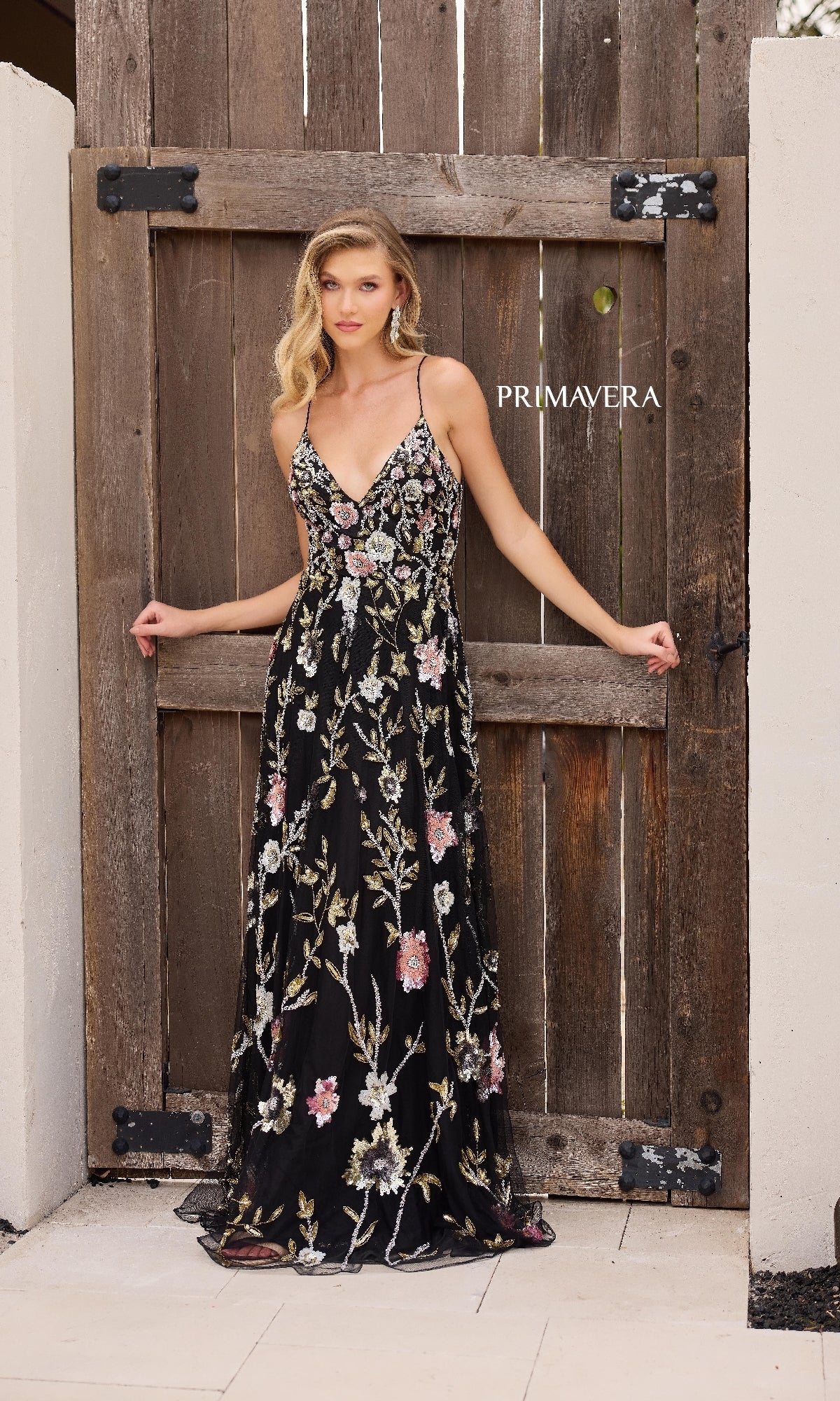 Primavera 4378 Long Prom Dress Black / 0 Primavera 4378 Long Prom Dress Black / 0