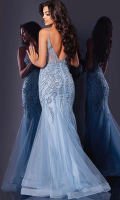 Long Prom Dress: Jovani 43845 Blue / 0 Long Prom Dress: Jovani 43845 Blue / 0