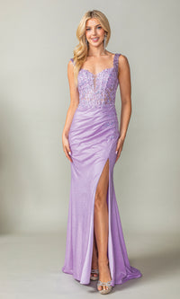 Embellished Sheer-Corset Long Prom Dress 4400