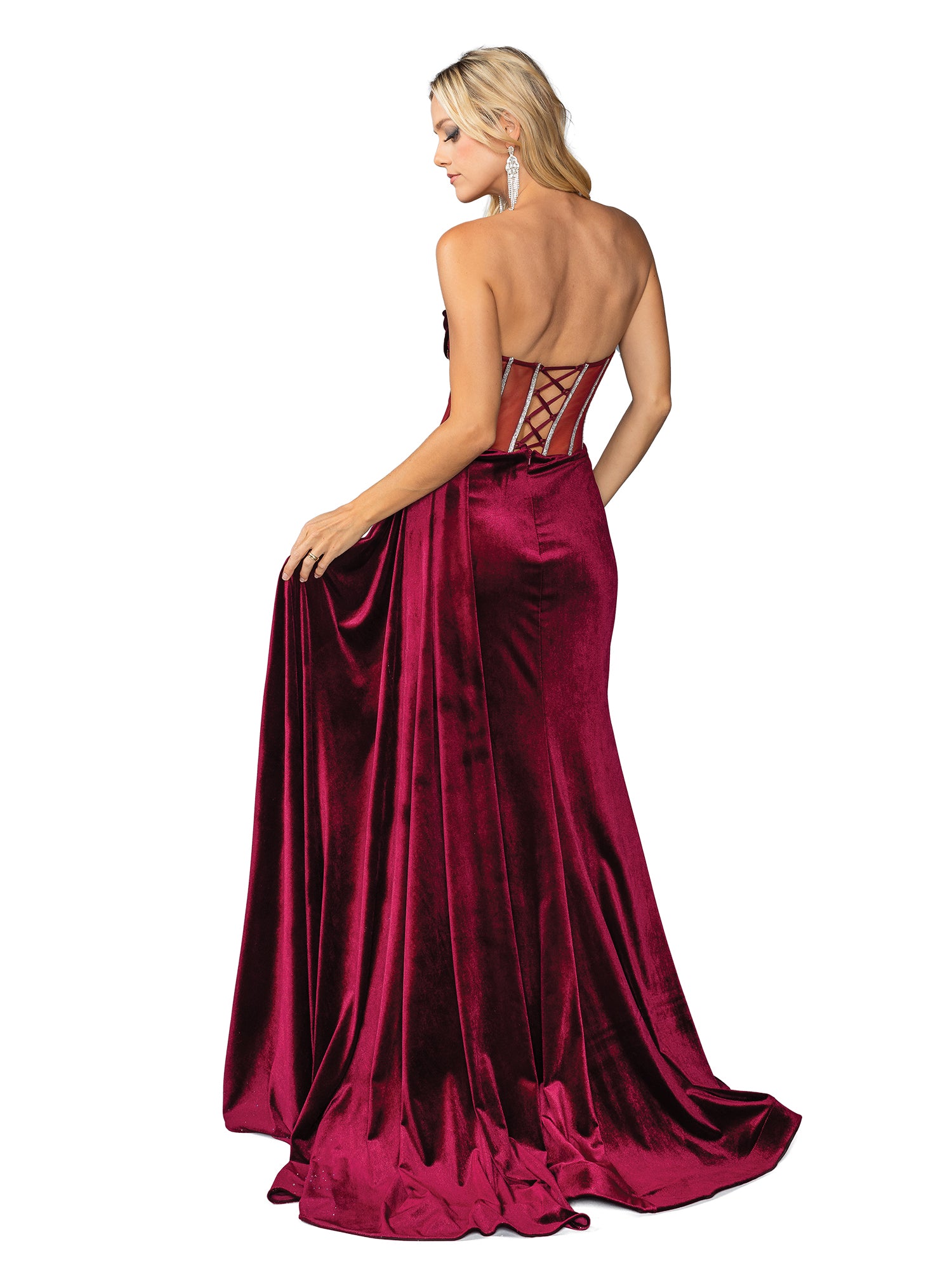 Dancing Queen - 9697 Embellished Bodice Long Prom Dress with Racer Back