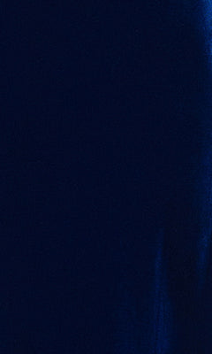 A close-up of the sleek, dark blue fabric from the Blondie Nites 4494BN Prom Dress, showing its smooth texture and subtle sheen with gentle creases reminiscent of elegant evening wear.