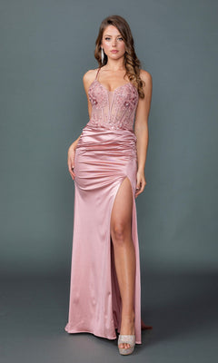 Long Black Prom Dress with Sheer Lace-Up Corset Gold / Large Long Black Prom Dress with Sheer Lace-Up Corset Gold / Large