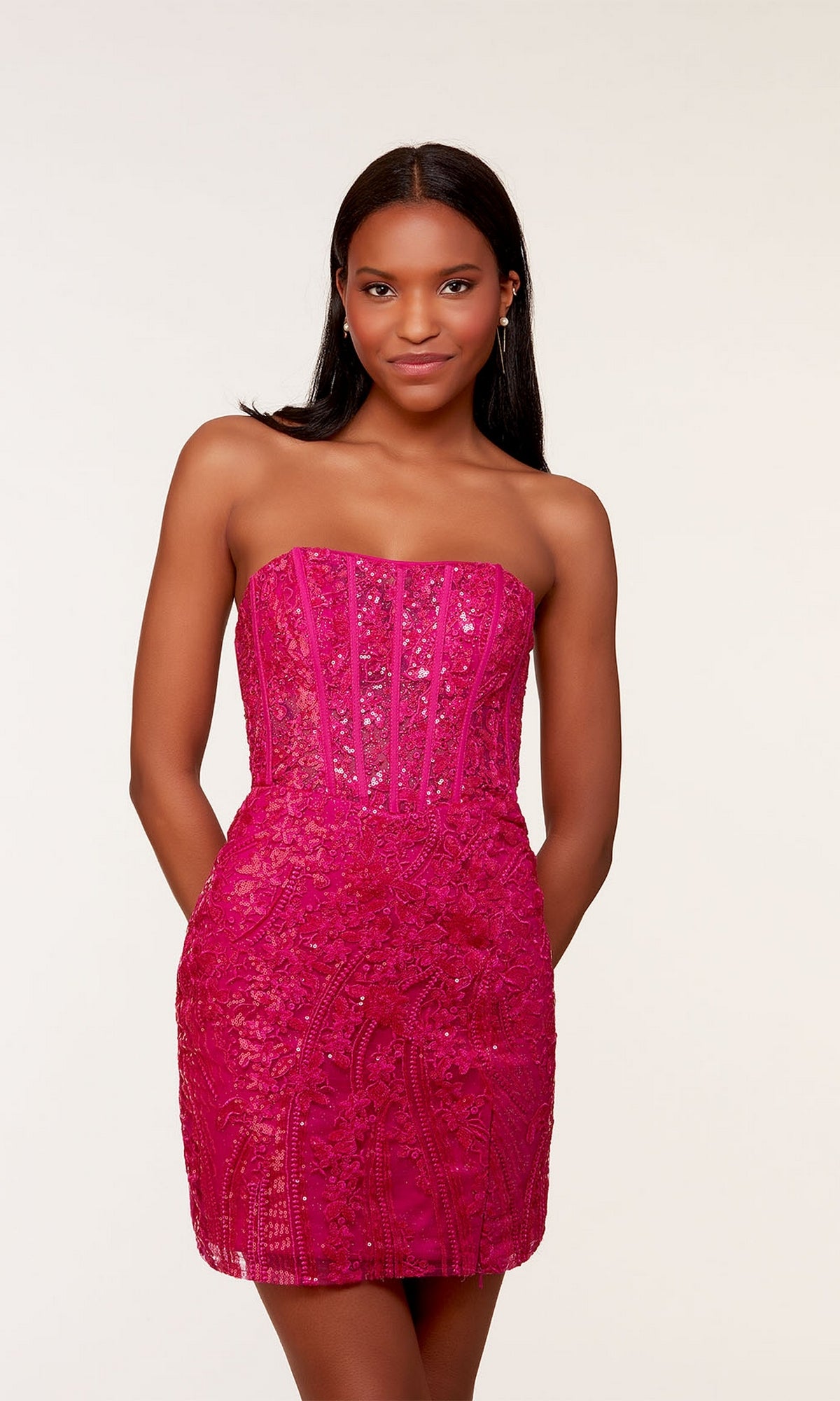 Hot Pink Strapless Short Homecoming Dress with Rhinestones · Sugerdress ·  Online Store Powered by Storenvy