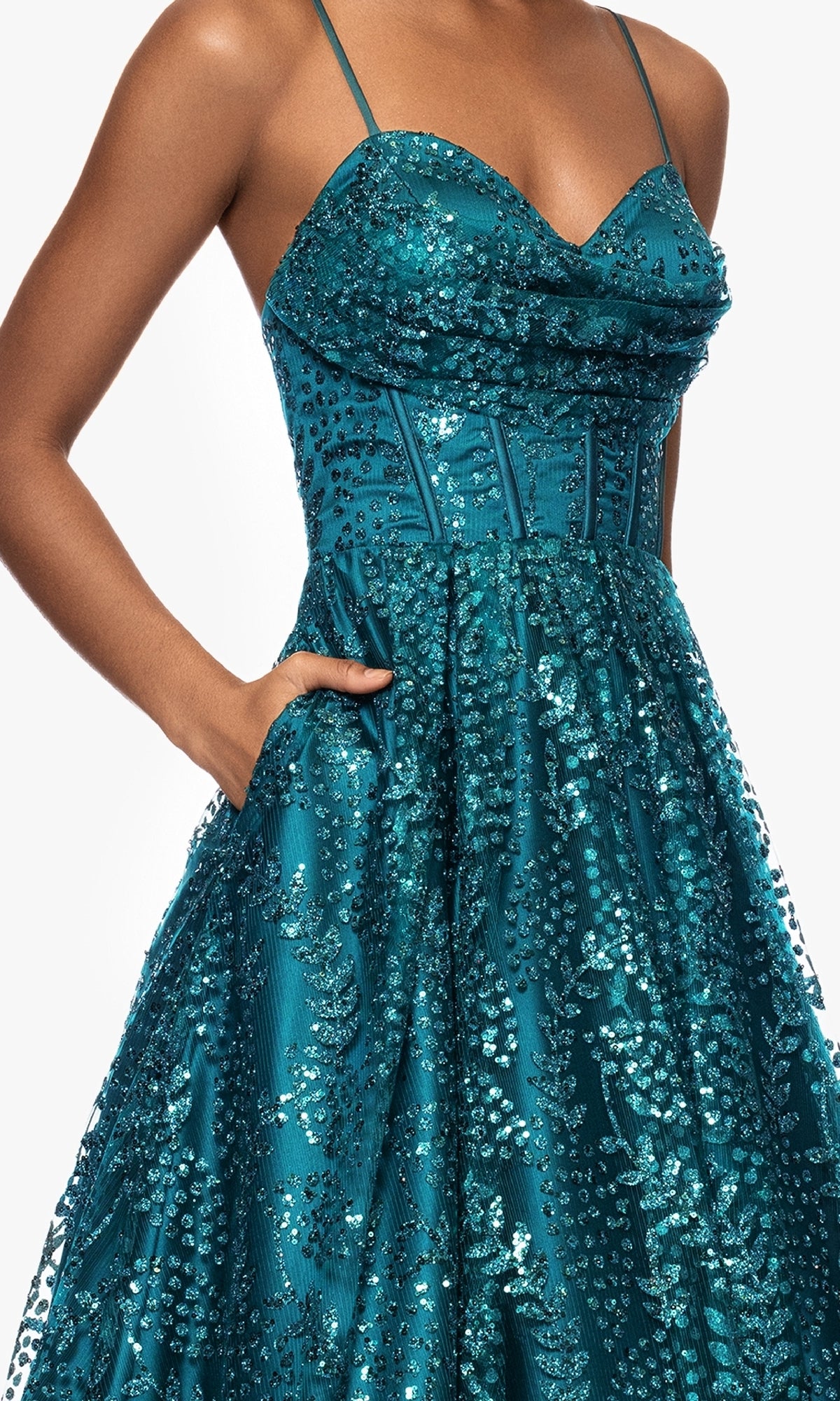 Long Glitter Prom Dress: Blondie Nites 4617BN