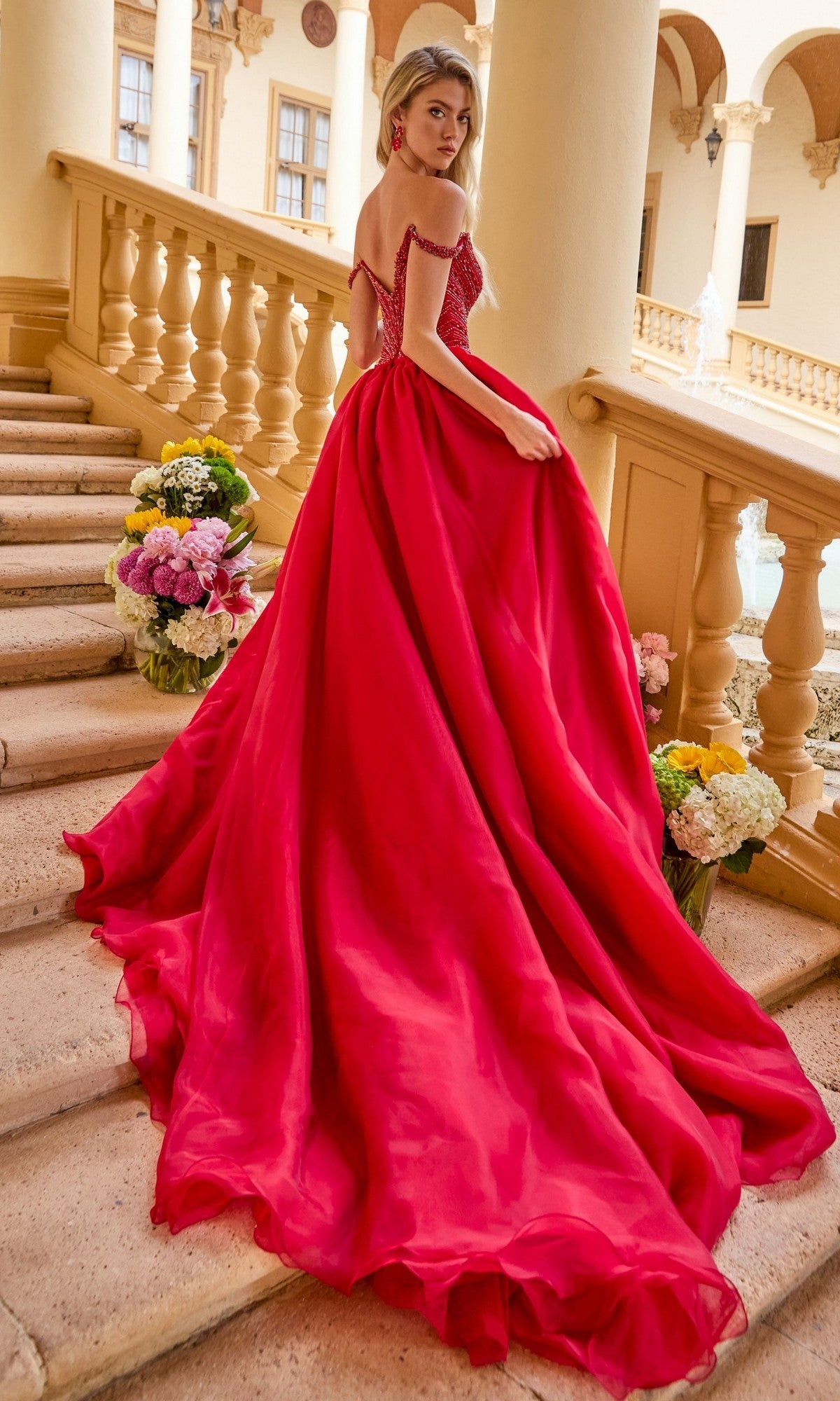 Ava Presley 47253 Long Prom Dress Red / 4