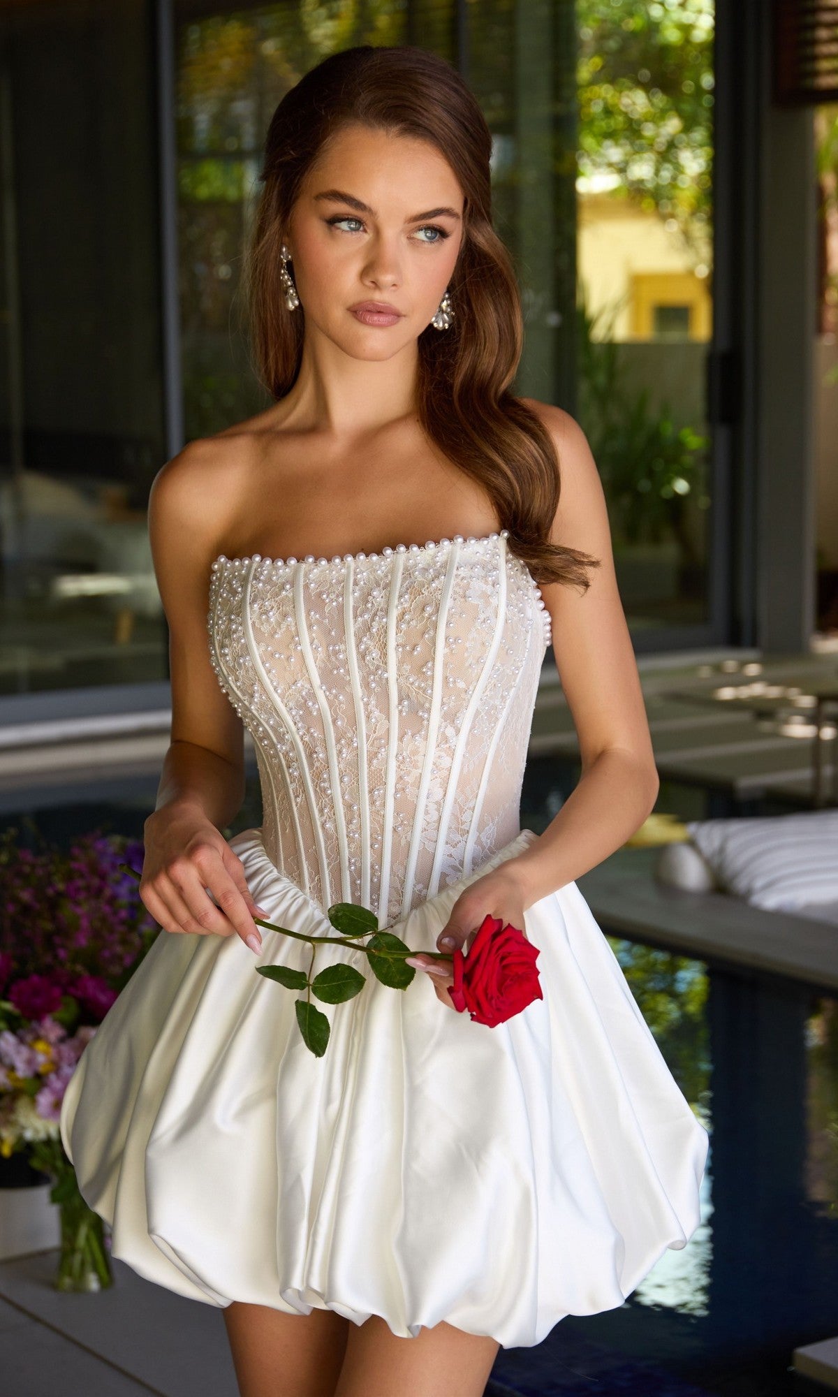 Ava Presley 47306 Short Homecoming Dress White / 2