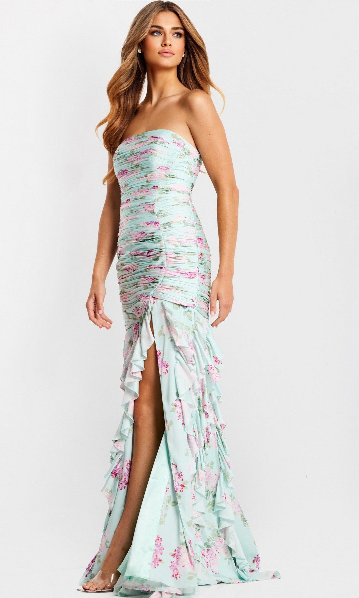 white christmas dresses Etro Chio Ruffled Floral-Print Silk-Chiffon Dress – Runway Catalog