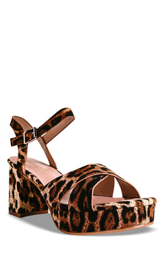 The Toby Leopard Prom Shoes by Touch Ups (4767) feature a chunky block heel, ankle strap, and open toe in a chic leopard print—perfect as stylish prom shoes for women.