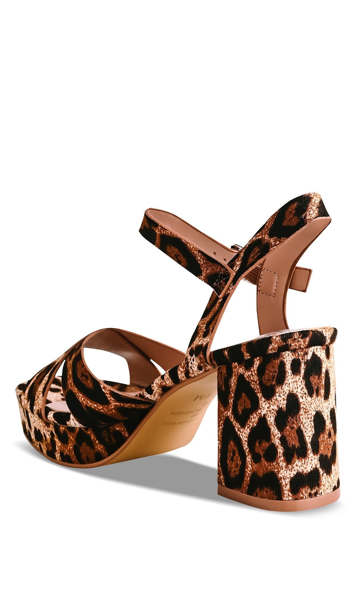 The Toby Leopard Prom Shoes: Touch Ups 4767 feature a bold brown and black leopard print, platform sandal silhouette, block heel, and ankle strap—perfect as statement-making prom shoes.
